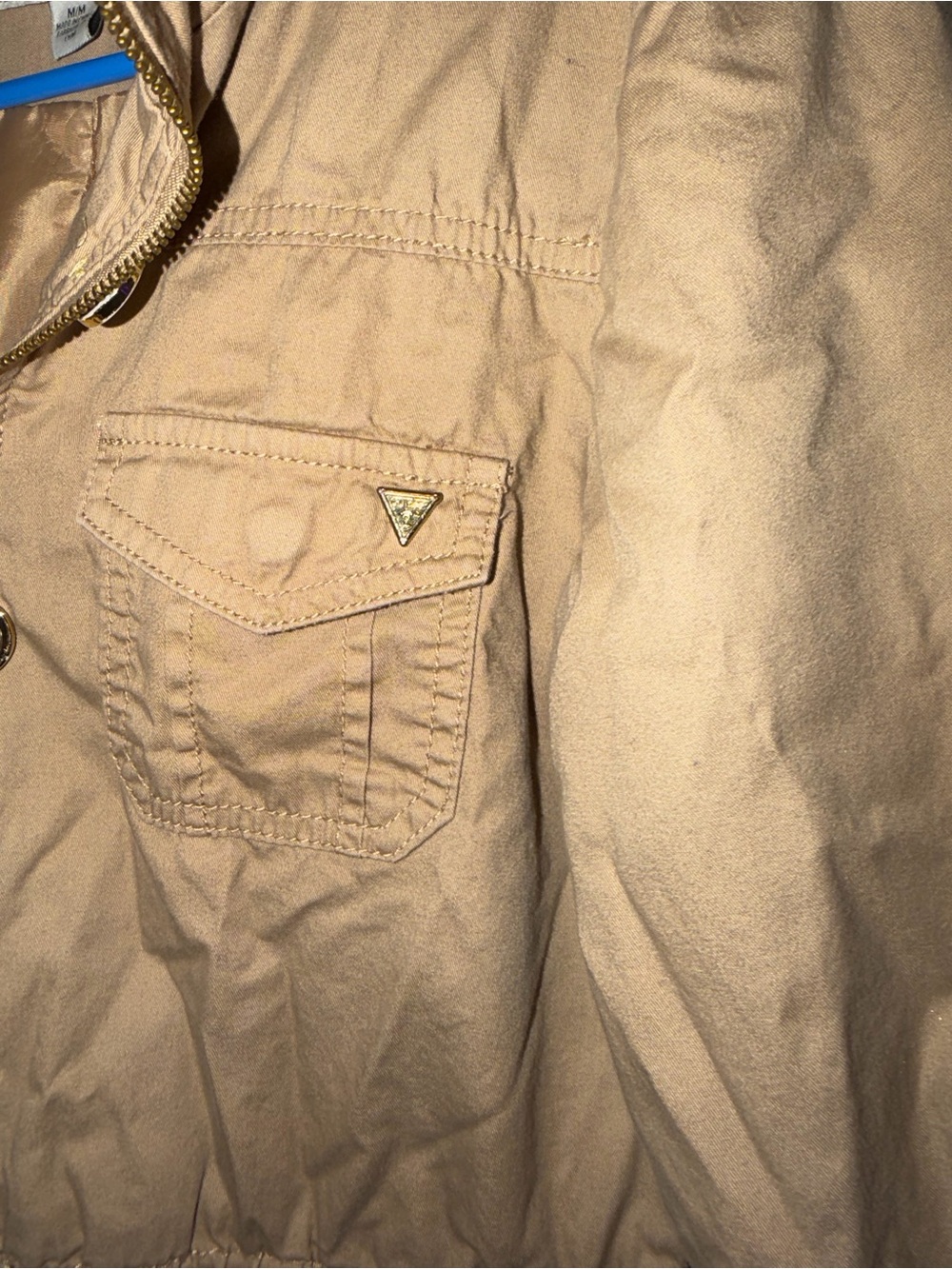 GUESS Women's Khaki Utility Jacket with Hood - Picture 7 of 11